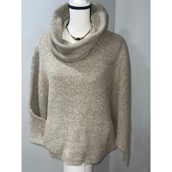 Entro Beige Cowl Neck Sweater Dolman Sleeves High-Low Hem Kangaroo Pocket
M - Picture 8 of 14